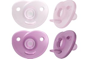 Philips Avent Soothie Heart Baby Pacifier for 0-3 Months, BPA-Free, Pink | Supports Natural Suckling, Medical Grade Silicone for Easy Hospital-Grade Sterilization, One-Piece Design, 4-Pack, SCF099/42