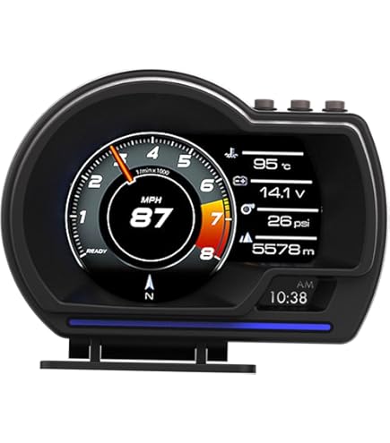 Head-up display voor auto, heads up display auto OBD, Head Up Display OBD2 GPS,OBD2 GPS met verstelbare houder, snelheid, snelheidsmeter en waarschuwing voor alle voertuigen