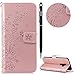 Produktbild WIWJ Schutzhülle für Galaxy S9 Plus Handyhülle Leather Case für Galaxy S9 Plus Hülle [Impressum Pflaumenblüte Lanyard Leder Handy Shell]Hülle für Samsung Galaxy S9 Plus-Roségold