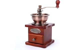 Ruiqas Moulin à café manuel, moulin à café en grains de café rétro moulin à café à main en bois antique vintage