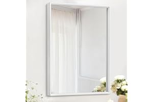 AAZZKANG Lustra na ścianę prostokątne białe lustro z metalową ramą dom wiejski łazienka sypialnia wiszące lustro dekoracja ścienna pionowa lub pozioma