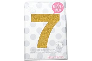 ‎MIMMIS TRAKTOR GLITZER Bügelbild Zahl Wunschzahl 10 cm Geburtstags Shirt 0 1 2 3 4 5 6 7 8 9 Aufbügler Applikationen Bügelsticker für Stoffe Textilien Kinder zum Aufbügeln Flicken, Farbe:Glitzer gold, Zahl:7