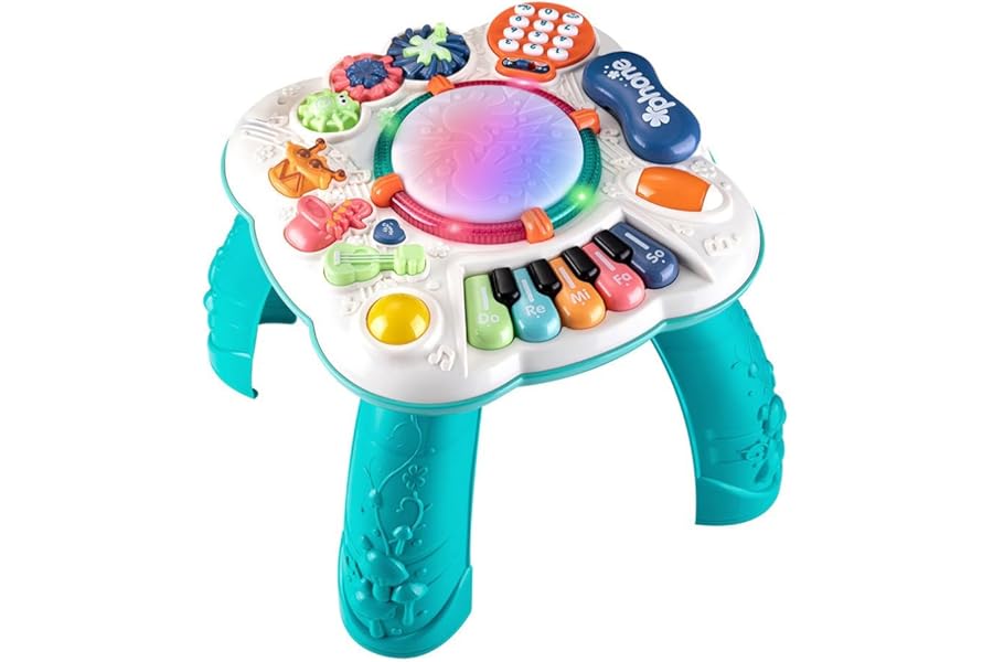 goeringii Baby Activity Table, Baby Musical Toys 6-12 Months, Activity Center for 1 2 3 Years Old (Size:30 * 30 * 30cm)