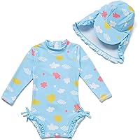 Costume Da Bagno Neonato UPF 50+ Manica Lunga - Set 2 Pezzi Con Fiocco, Asciugatura Rapida - Foto 12