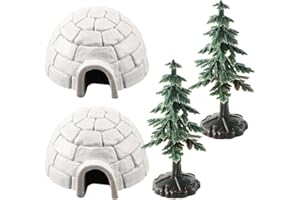 ‎TOYANDONA TOYANDONA 1satz Künstliche EIS-Haus Modelle Mini Weihnachtsdeko -teilig Mit Realistischen EIS-Haus Figuren Und Weihnachtsbäumen Für Tisch Tischlandschaften Für Festliche Dekoration