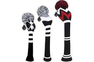 Scott Edward Knit Golf Head Covers for Woods Set of 3 Fits Well Driver(460cc) Fairway Wood and Hybrid(UT) The Perfect Change for Golf Bag