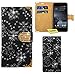Produktbild HTC One A9 Handy Tasche, FoneExpert® Bling Luxus Diamant Hülle Wallet Case Cover Hüllen Etui Ledertasche Premium Lederhülle Schutzhülle für HTC One A9 (Schwarz)