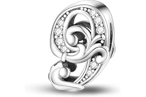SYMRETIE Ciondolo a lettera A-Z con amore, argento sterling 925, compatibile con il braccialetto Pandora, regalo per la festa della mamma per le donne