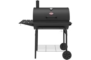 Char-Griller E2827 Pro Deluxe Charcoal BBQ Grill with Side Fire Box – 850 Sq. In. Cooking Space, Heavy-Duty Steel, Black – Perfect for Grilling & Smoking