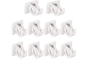 Sipiris 10PCS Staffa Autoadesiva Per Tende Supporto Per Asta di Fissaggio Staffe Autoadesiva Staffa Per Asta Tende Staffa Autoadesiva Per Aste Per Tende Per Bagno Toilette Sauna Uso Alberghiero