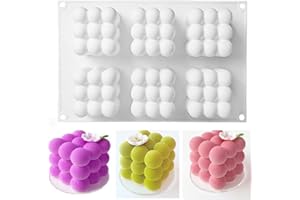 GINKAGO 6 in1 Bougie Silicone Moule 3D Magique Bulle Cube Boule Résine Bougie Silicone Moule Savon DIY Chocolat Bougie Résine Savon Silicone Moules