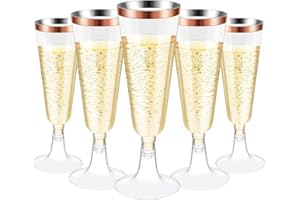 Sitayakuma Coupe de Champagne, 25 Pièces Flute Champagne Plastique Reutilisable, Gobelet Verre a Biere Vin Cocktail pour Fêtes De Douche D'anniversaire Mariage Jardin - 150ml