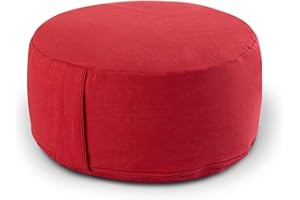 Amago home Yogakissen Meditationskissen Sitzkissen Bodenkissen rund H 14xø31 cm mit Buchweizenschalen