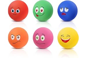 SCHITEC Squeaky Dog Toys, Interactive Latex Rubber Squeak Ball Toy, Soft Fetch Play Balls for Puppy Small Dogs