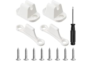 Bubuyun 2 Set Türfeststeller Wohnwagen, Türhalter T-förmige mit 50 mm und 60mm Lochabstand，Sicherheitsschloss Wohnmobil Zubehör Weiß mit Schrauben und Schraubendreher für Wohnmobil Boot Wohnwagen