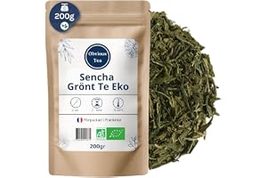 Ekologiskt kinesiskt Sencha grönt te - Löst veganskt te, 100 % naturligt, icke-GMO - Ekologiskt jordbruk - Förpackat i Frankrike