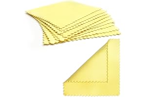 QEEQPF Lot de 15 chiffons de nettoyage pour bijoux Chiffon de polissage jaune Antirouille et anti-oxydation Chiffons de nettoyage pour bijoux pour perle sterling Or Platine et Argent 8 x 8 cm