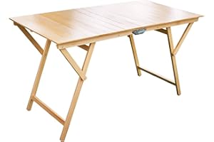 Tomaino Mesa plegable de madera para casa y jardín, 70 x 140 x 75 cm