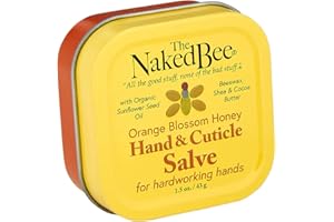 The Naked Bee Hand & Cuticle Healing Salve 45g. Beeswax & Shea Butter Skin Care for Dry Hands & Cuticle Treatment. Dry Hand Cream, Cuticle Cream & Cuticle Softener. Cuticle & Hand Salve.