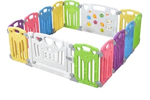 Gupamiga Box per Bambini Sicurezza Barriera Giochi Protezione indoor outdoor con 14 pannelli(classic 12+2 panel)