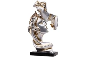 PIGPIGFLY Beso de Amor Estatua,Centro de Mesa Decorativo Salon, Figuras Decorativas, Sala de Estar Decorativa Moderna para Poner, Escultura Abstracta Poliresina（Vino espumoso）