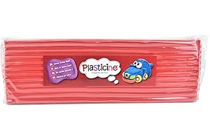 The Original Plasticine, One Colour Slab 400g - Red, Modelling Clay for Professional Animators and Model Makers, Easy to Shape and Mould, Make Sculptures, Models and Stop-Motion Animations