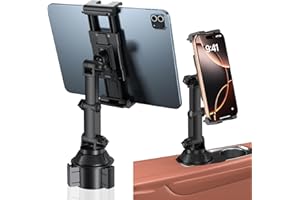 OHLPRO Cup Holder Tablet Mount for Truck, Car Tablet Holder Adjustable Extendable Arm 360° Rotation ipad Car Mount for iPad Air/Pro/Mini 5-13" Phone Samsung Tab,Road Trip Essentials Travel Accessories