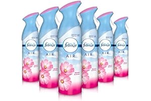 Febreze Odświeżacz powietrza w sprayu, eliminator zapachów i odświeżacz do łazienki, Blossom & Breeze, 1,8 l (300 ml x 6)