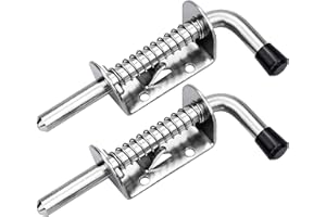 MUSEDAY 2 unidades Estilo com mola, estilo para porta inoxidável, fechadura, porta de garagem, para garagem, casa de banho, casa de banho, quarto, prata, 2 unidades