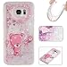 Produktbild Ooboom® Samsung Galaxy S6 Edge Hülle TPU Silikon Bumper Schutzhülle Handy Tasche Case Cover mit Funkeln Glänzend Bling Glitter - Pink Bär