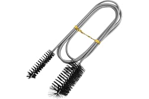 DEARBAG 155cm Limpiador de Tuberías Largo, Cepillo de Limpieza Flexible de Nailon y Acero Inoxidable, Cepillo de Limpieza de Tubo Flexible para Limpiar el Interior de Tubos con Pequeñas Aberturas (Negro)