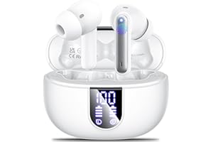 MONYHIGH Auriculares Inalámbricos Bluetooth 5.3, 2024 Cascos Inalambricos in Ear con 4 HD Microfono, 48H HiFi Estéreo Auriculares Inalámbricos con Pantalla LED,ENC Cancelación de Ruido IP7 Impermeables