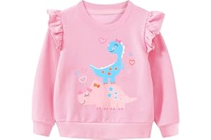 DHASIUE Sweat-shirt licorne mignon à manches longues pour bébé fille - T-shirt décontracté en coton pour enfants de 1, 2, 3, 4, 5, 6, 7 ans