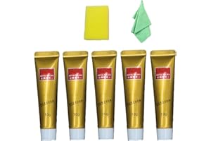 NIHEXO 2022 New Metal Polishing Paste, All Metal Polish Cream, Ultimate Metal Polish Cream with Sponge and Towel, All Metal Polish Tube, Stainless Steel/Aluminum/Brass/Copper or Gold Polish Cleaner (5PCS)