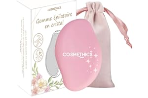 Cosm'Ethics® | New Crystal Hair Eraser Rose | Gomme épilatoire magique femme tous types de poils | Épilateur Indolore | Pochette offerte portable pour les Jambes les Bras