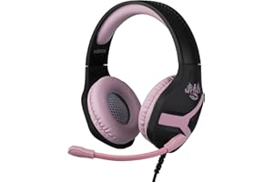 Konix Mythics Cuffie gaming Nemesis per PS4, PS5, Switch, Xbox One e Series X|S - Microfono - Cavo 1,5 m - Connettore Jack 3,5 mm - Nero e rosa