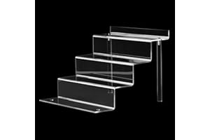 Dottall Stojak akrylowy, 4-poziomowy stojak na perfumy, mały, stojak wystawowy, schody, półka na perfumy, blat stołu, przezroczysty akrylowy wyświetlacz do figurek Funko Pop, babeczek, deserów