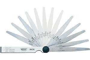 Vogel 41 3107 - Juego de 20 galgas de espesores 0,05-1,00 mm, marcadas al ácido, acero inoxidable, largo 100 mm