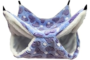 LXTaoler Amaca piccola gabbia per animali domestici, accessori per gabbia di porcellini d'India, calda amaca per cincillà, scoiattoli Hamaster, altri piccoli animali, 34 x 34 cm (viola)