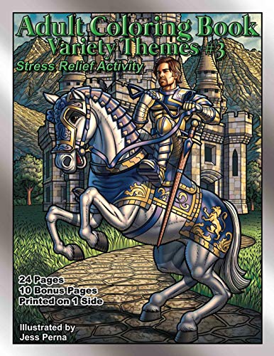 Adult Coloring Book Variety Themes #3: Stress Relief Activity