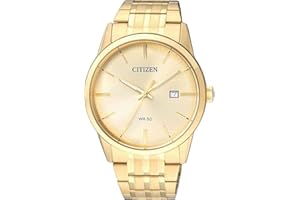 Citizen Męski analogowy zegarek kwarcowy, złoto, bransoletka