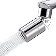 Waternymph Kitchen Sink Faucet Aerator Solid Brass - Big Angle Swivel Faucet Aerator Dual-Function 2 Sprayer Kitchen Faucet Attachment - 360-Degree Swivel - Polished Chrome/ 1.8GPM