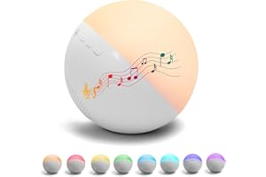 Aigostar White Noise Machine Baby for Adults and Kids Sleep Aid Timer 22 Relaxing Sleep Music with 10 Levels of Volume 8 RGB Colors USB Rechargeable Night Light for Children Bedroom Travel Meditation