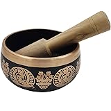 Purpledip Bell Metal Singing Bowl: Handmade Tibetan Buddhist Musical Instrument for Meditation, 4 inches (11079A): 
