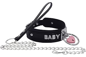 paloli Black Heart Padlock O-ring Choker Necklace for Women, Punk Gothic Letter Leather Collar Pink padlock Cosplay Jewelries