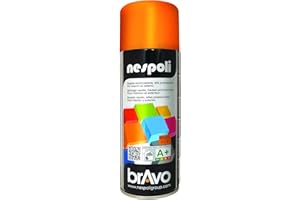 Nespoli – Bomboletta Spray Smalto Acrilico 400ml Interni ed Esterni, Vernice Spray Aerosol Universale, Asciugatura Rapida, Adesione su Tutte le Superfici, Valvola Autopulente, RAL Arancio
