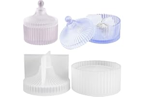 AMJKEJI Scatole in resina con stampi rotondi in silicone per gioielli, scatola di immagazzinaggio con coperchio, per matrimoni, baby shower, compleanno, regalo per bambini, fai da te