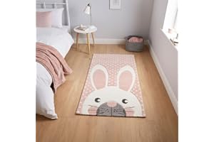 Think Rugs Brooklyn Kids 20341 Rabbit Rug, Pink, 80 x 150 Cm