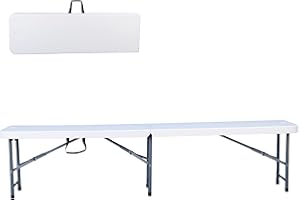 Globewolf Outdoor FOLDING BENCH 6FT/180cm with Carry Handle - Portable Large Heavy Duty Folding Bench for Camping Catering Picnic Dining - Easy Fold Up Bench on Sturdy Safe Locking Metal Leg