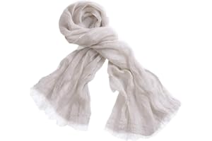 Prettystern Mottled Tone on Tone Plain Colour Unisex 100% Linen Cool Summer Long Scarf